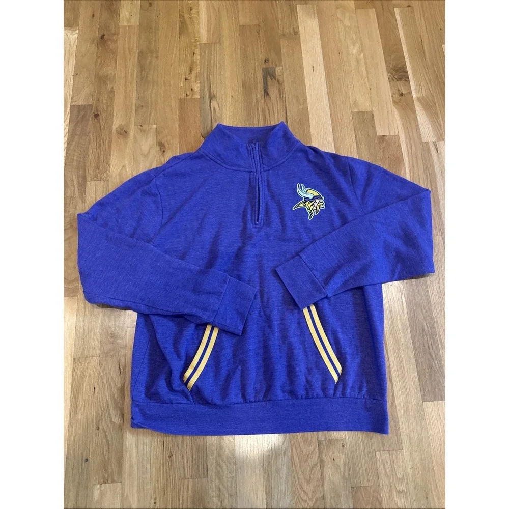 Vintage‎ Y2K Minnesota Vikings NFL Team Apparel 1/4 Zip Up Pullover Size XL